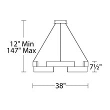 Load image into Gallery viewer, Trap LED Pendant Light - line drawing.