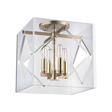 Load image into Gallery viewer, Travis Flush Mount Ceiling Light in 4-Light/Aged Brass.