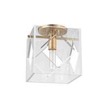 Load image into Gallery viewer, Travis Flush Mount Ceiling Light in Aged Brass.