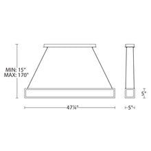Load image into Gallery viewer, Trick Box LED Pendant Light - line drawing.