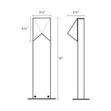 Load image into Gallery viewer, Triform Compact LED Bollard - line drawing.