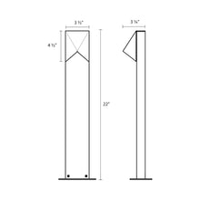 Load image into Gallery viewer, Triform Compact LED Bollard - line drawing.