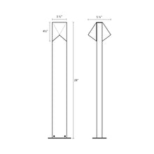 Load image into Gallery viewer, Triform Compact LED Bollard - line drawing.