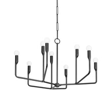 Load image into Gallery viewer, Norman Chandelier in Forged Iron (9-Light).