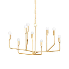 Load image into Gallery viewer, Norman Chandelier in Vintage Gold Leaf (9-Light).