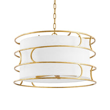 Load image into Gallery viewer, Reedley Chandelier in Vintage Gold Leaf.