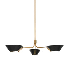 Load image into Gallery viewer, Sacramento Chandelier in Patina Brass/Soft Black (3-Light).