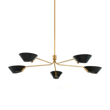 Load image into Gallery viewer, Sacramento Chandelier in Patina Brass/Soft Black (5-Light).