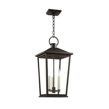 Load image into Gallery viewer, Soren Outdoor Pendant Light in Textured Bronze with Highlights.