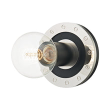 Load image into Gallery viewer, Teo Bath Wall Light in Polished Nickel/Soft Black.
