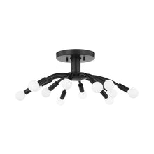 Load image into Gallery viewer, Tristan Semi Flush Mount Ceiling Light in Soft Black.