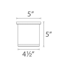 Load image into Gallery viewer, Tube LED Flush Mount Ceiling Light - line drawing.