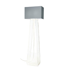 Load image into Gallery viewer, Tube Top Floor Lamp in Silver/Clear.