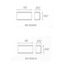 Load image into Gallery viewer, Tuble Horizontal Outdoor LED Wall Light - line drawing.