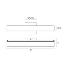 Load image into Gallery viewer, Tubo Slim LED Bath Bar - line drawing.