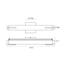 Load image into Gallery viewer, Tubo Slim LED Bath Bar - line drawing.