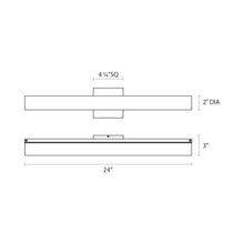 Load image into Gallery viewer, Tubo Slim LED Bath Bar - line drawing.