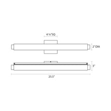 Load image into Gallery viewer, Tubo Slim LED Bath Bar - line drawing.