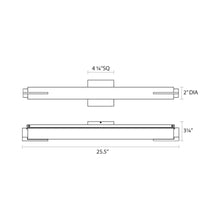 Load image into Gallery viewer, Tubo Slim LED Bath Bar - line drawing.