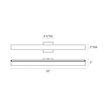 Load image into Gallery viewer, Tubo Slim LED Bath Bar - line drawing.