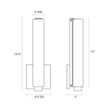 Load image into Gallery viewer, Tubo Slim LED Bath Vanity Light - line drawing.