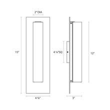 Load image into Gallery viewer, Tubo Slim Panel LED Bath Vanity Light - line drawing.
