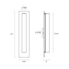 Load image into Gallery viewer, Tubo Slim Panel LED Bath Vanity Light - line drawing.