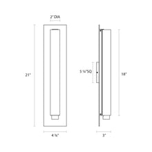 Load image into Gallery viewer, Tubo Slim Panel LED Bath Vanity Light - line drawing.