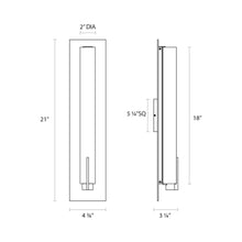 Load image into Gallery viewer, Tubo Slim Panel LED Bath Vanity Light - line drawing.