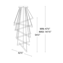 Load image into Gallery viewer, Tumbling LED Pendant Light - line drawing.