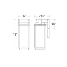Load image into Gallery viewer, Two If By Sea Outdoor LED Wall Light - line drawing.