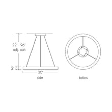 Load image into Gallery viewer, Boks LED Pendant Light - line drawing.