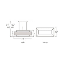 Load image into Gallery viewer, Duo LED Linear Pendant Light - line drawing.