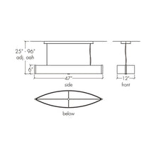 Load image into Gallery viewer, Ellipse Linear LED Pendant Light - line drawing.