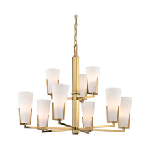 Load image into Gallery viewer, Upton Chandelier in 9-Light/Aged Brass.