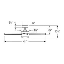 Load image into Gallery viewer, Ventus LED Ceiling Fan - line drawing.