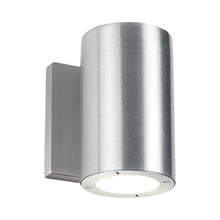 Load image into Gallery viewer, Vessel Outdoor LED Up and Down Wall Light in Silver.