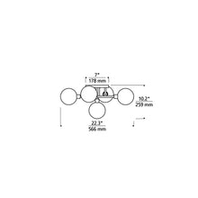 Load image into Gallery viewer, Viaggio Flush Mount Ceiling Light - line drawing.