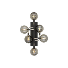 Load image into Gallery viewer, Viaggio Wall Light in Polished Nickel / Smoke.