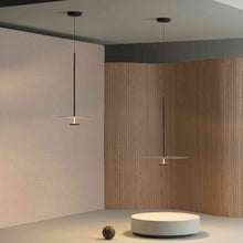 Load image into Gallery viewer, Flat LED Pendant Light in exhibition.