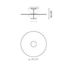 Load image into Gallery viewer, Flat LED Semi Flush Ceiling Light - line drawing.