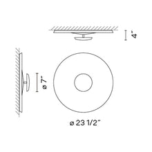 Load image into Gallery viewer, Top LED Flush Mount Ceiling Light - line drawing.