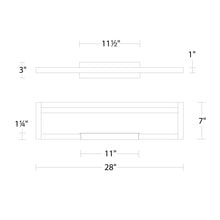 Load image into Gallery viewer, View LED Bath Vanity Light - line drawing.