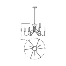 Load image into Gallery viewer, C2061 Chandelier - line drawing.