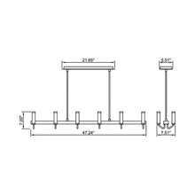 Load image into Gallery viewer, C2061 Linear Pendant Light - line drawing.