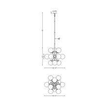 Load image into Gallery viewer, C7070 LED Chandelier - line drawing.