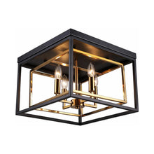 Load image into Gallery viewer, FM1077 Flush Mount Ceiling Light in Aged Brass/Black.