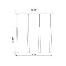 Load image into Gallery viewer, P0417 LED Linear Pendant Light - line drawing.