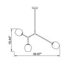 Load image into Gallery viewer, P2069 Linear Pendant Light - line drawing.
