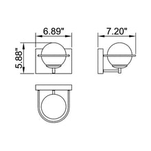 Load image into Gallery viewer, WS1002 LED Bath Wall Light - line drawing.